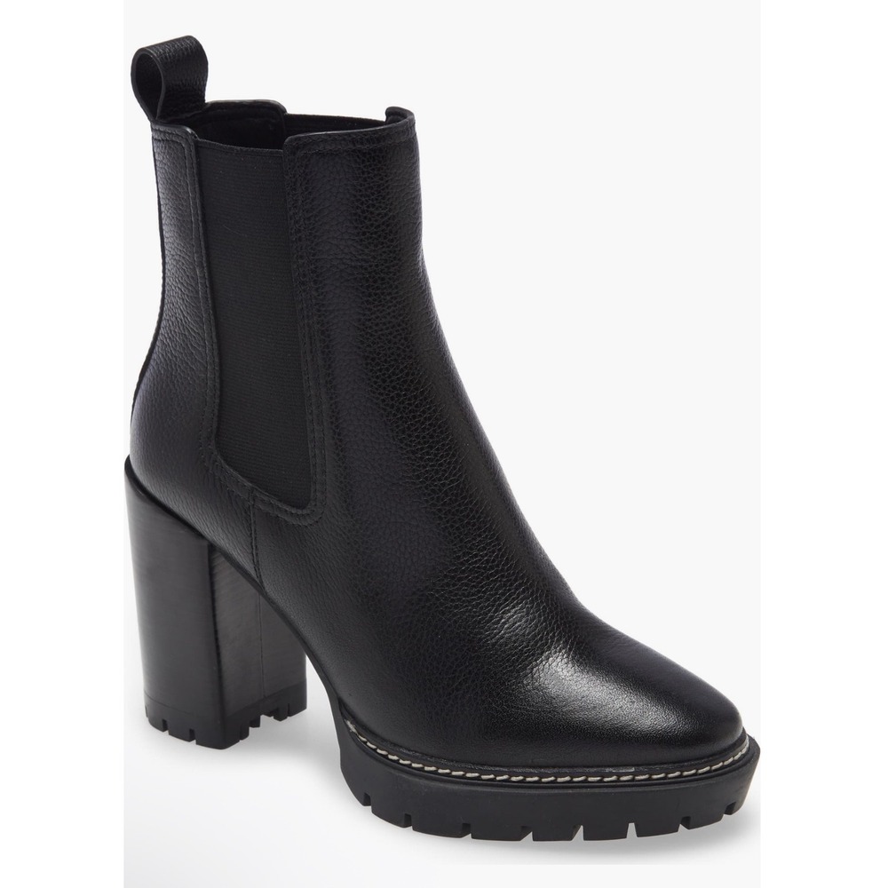 Tory Burch Chelsea Lug Sole Black Ankle Boots